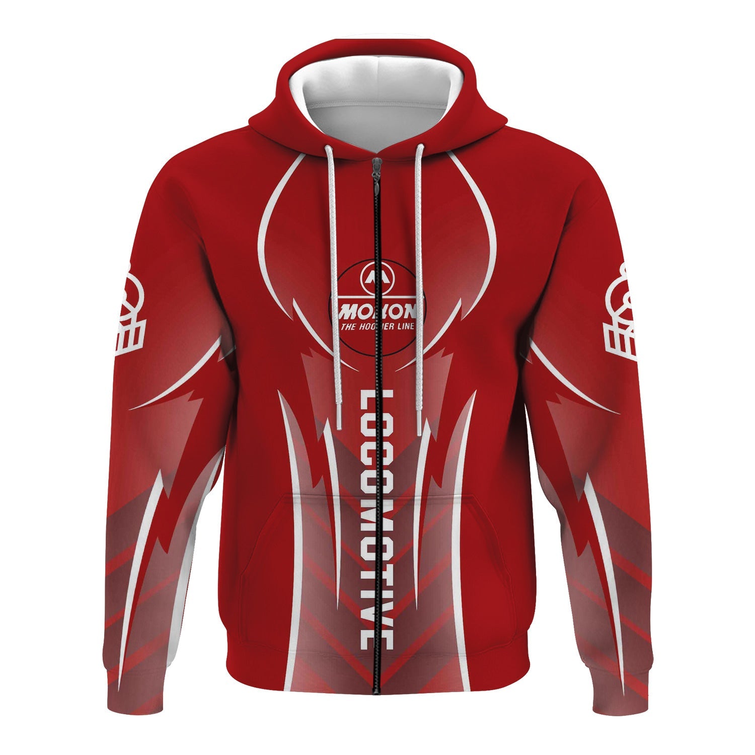 Railspirit Personalized Monon Railroad Hoodie Striking Line Style Train Zip Up Hoodie For Locomotive Lovers