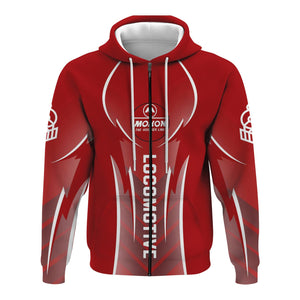 Railspirit Personalized Monon Railroad Hoodie Striking Line Style Train Zip Up Hoodie For Locomotive Lovers