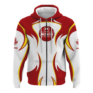 Railspirit Personalized Monon Railroad Hoodie Distinctive Flame Style Zip Up Hoodie For Steam Engine Addict