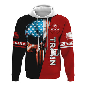 Railspirit Personalized Monon Railroad Hoodie Train Skull American Flag Zip Up Hoodie All Over Print