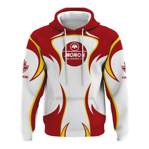 Railspirit Personalized Monon Railroad Hoodie Distinctive Flame Style Zip Up Hoodie For Steam Engine Addict