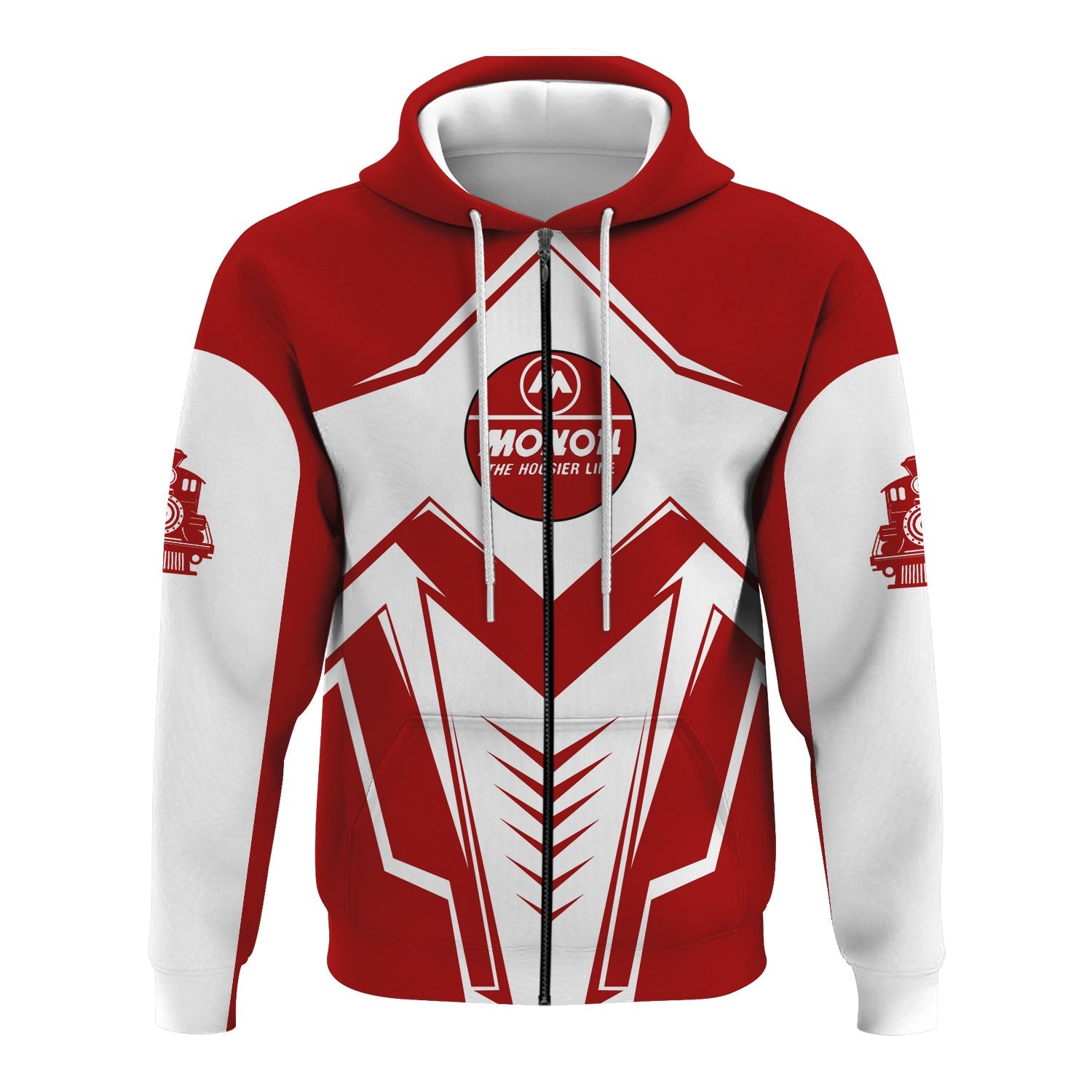 Railspirit Personalized Monon Railroad Hoodie Railway Trainspotter Style Zip Up Hoodie Gift Idea For Foamers