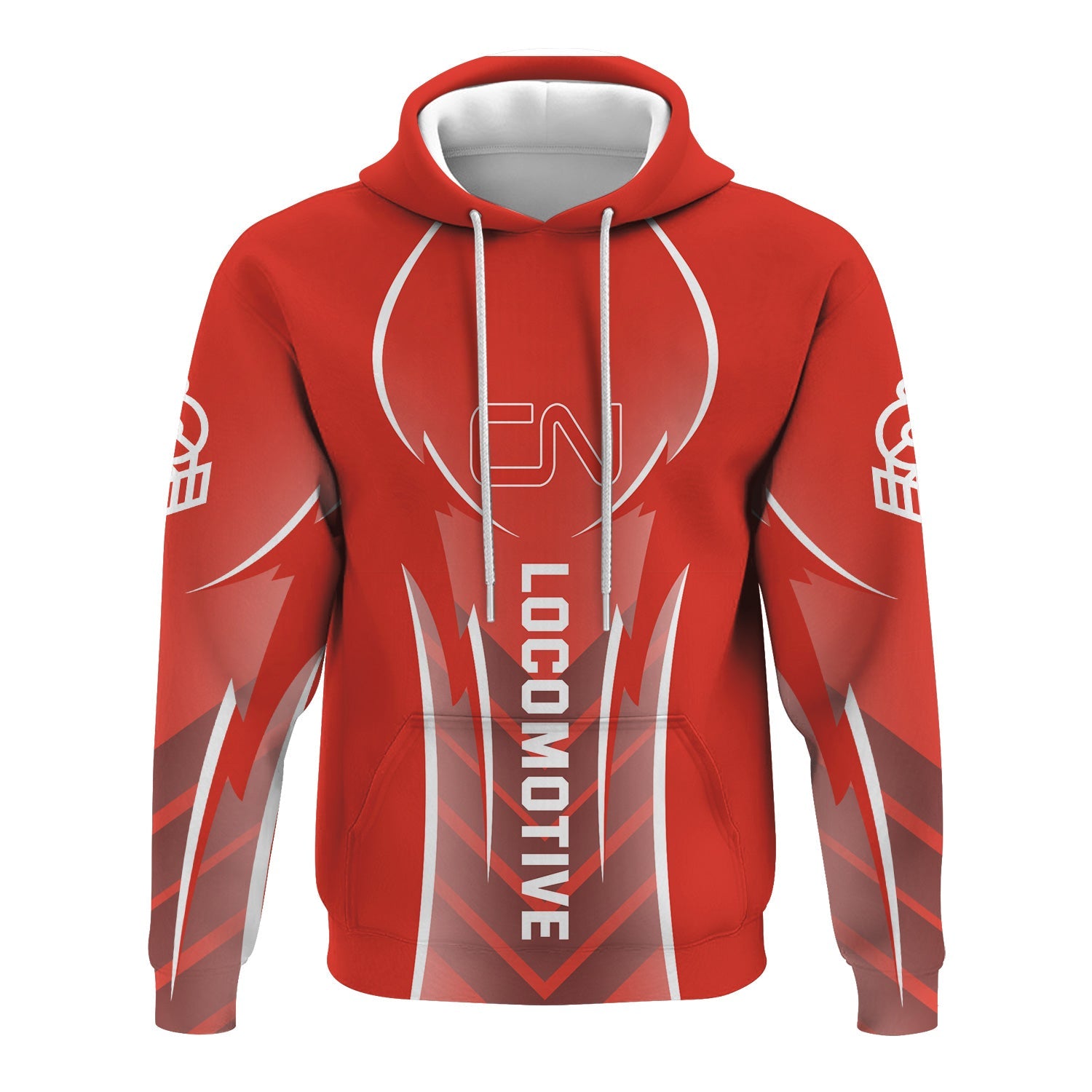 Railspirit Personalized Canadian National Railroad Hoodie Striking Line Style Train Zip Up Hoodie For Locomotive Lovers