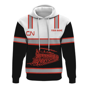 Railspirit Custom Name Canadian National Railroad Hoodie Eat Train Sleep Repeat Printed Train Zip Hoodie