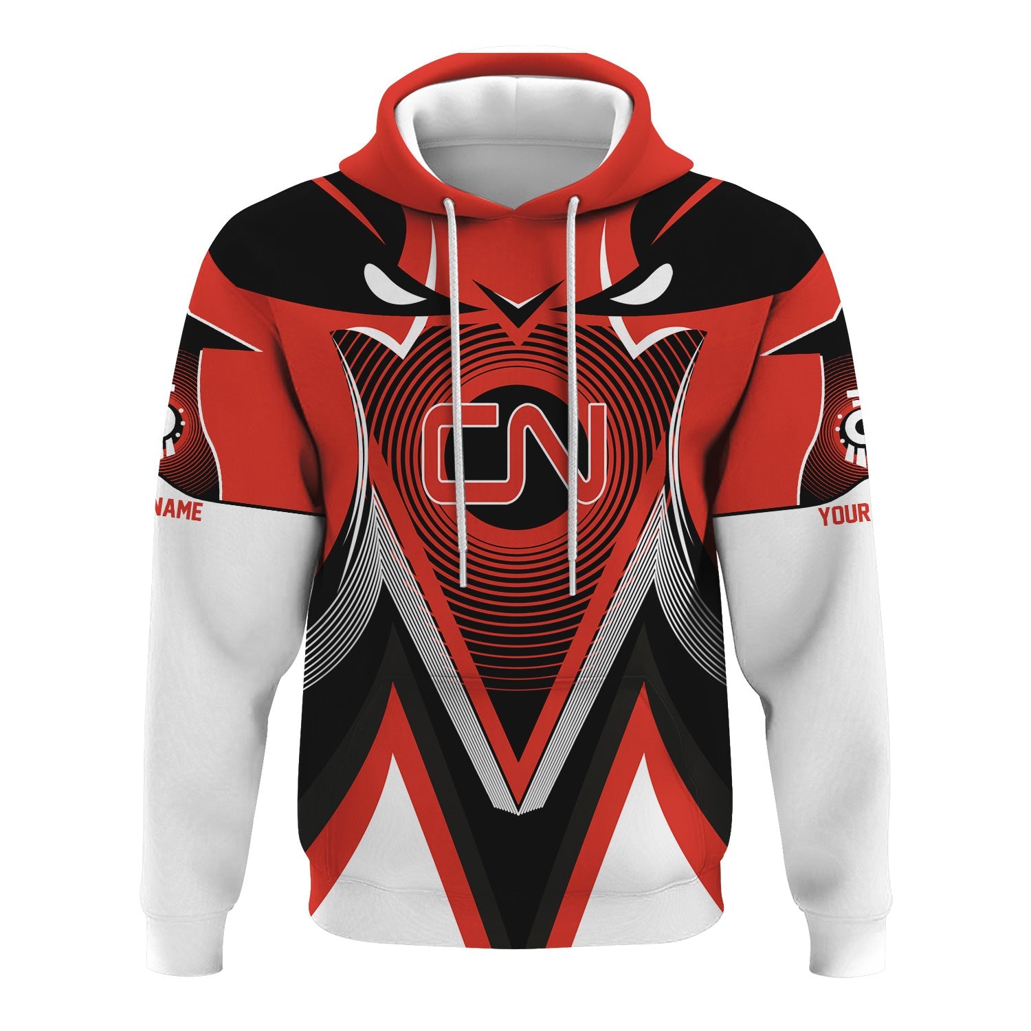 Railspirit Personalized Canadian National Railroad Hoodie Vibrant Graphic Pattern Zip Up Hoodie For Train Enthusiasts