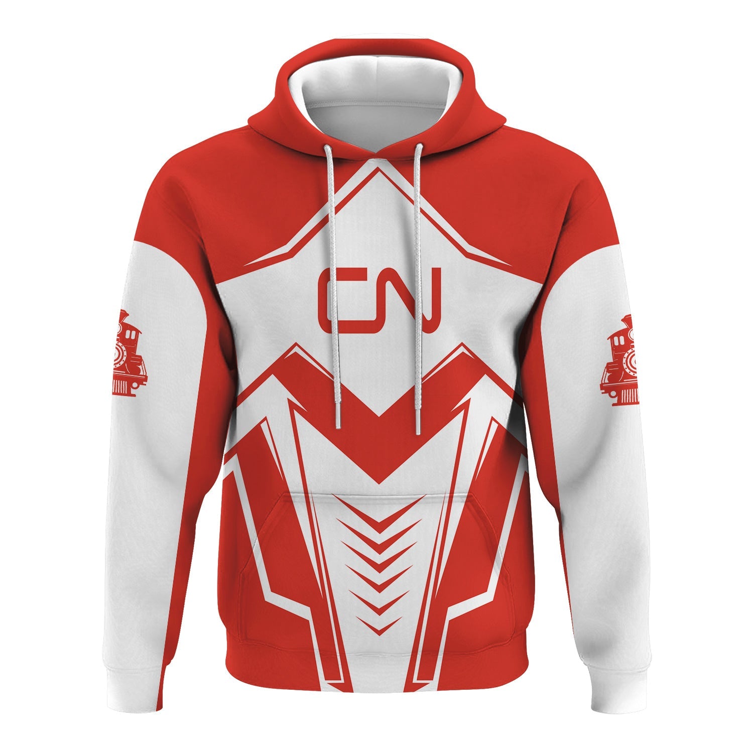 Railspirit Personalized Canadian National Railroad Hoodie Railway Trainspotter Style Zip Up Hoodie Gift Idea For Foamers