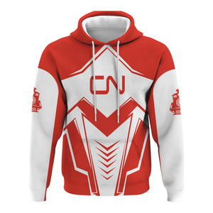 Railspirit Personalized Canadian National Railroad Hoodie Railway Trainspotter Style Zip Up Hoodie Gift Idea For Foamers