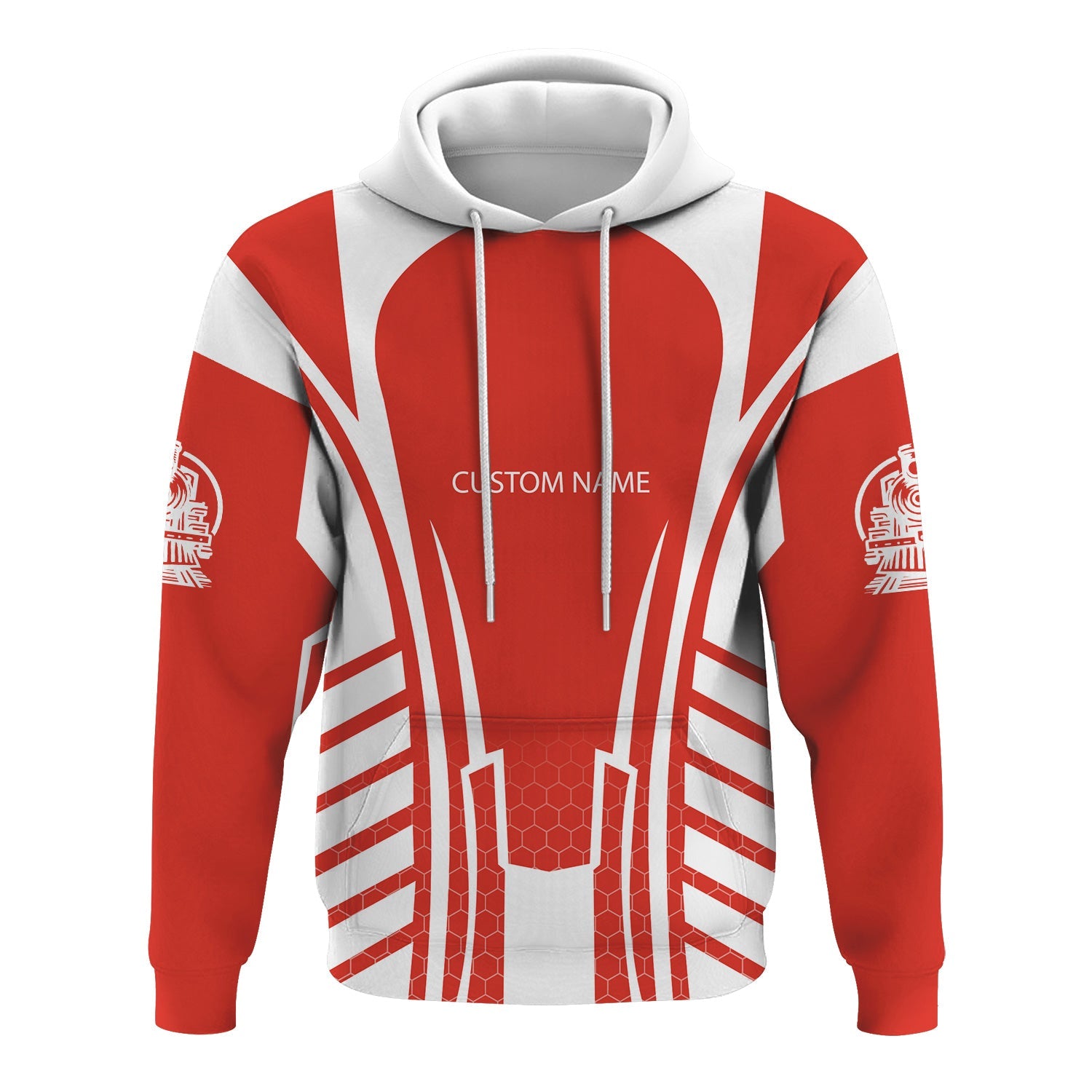 Railspirit Personalized Canadian National Railroad Hoodie Striped Railroad Style Train Zip Up Hoodie All Over Print
