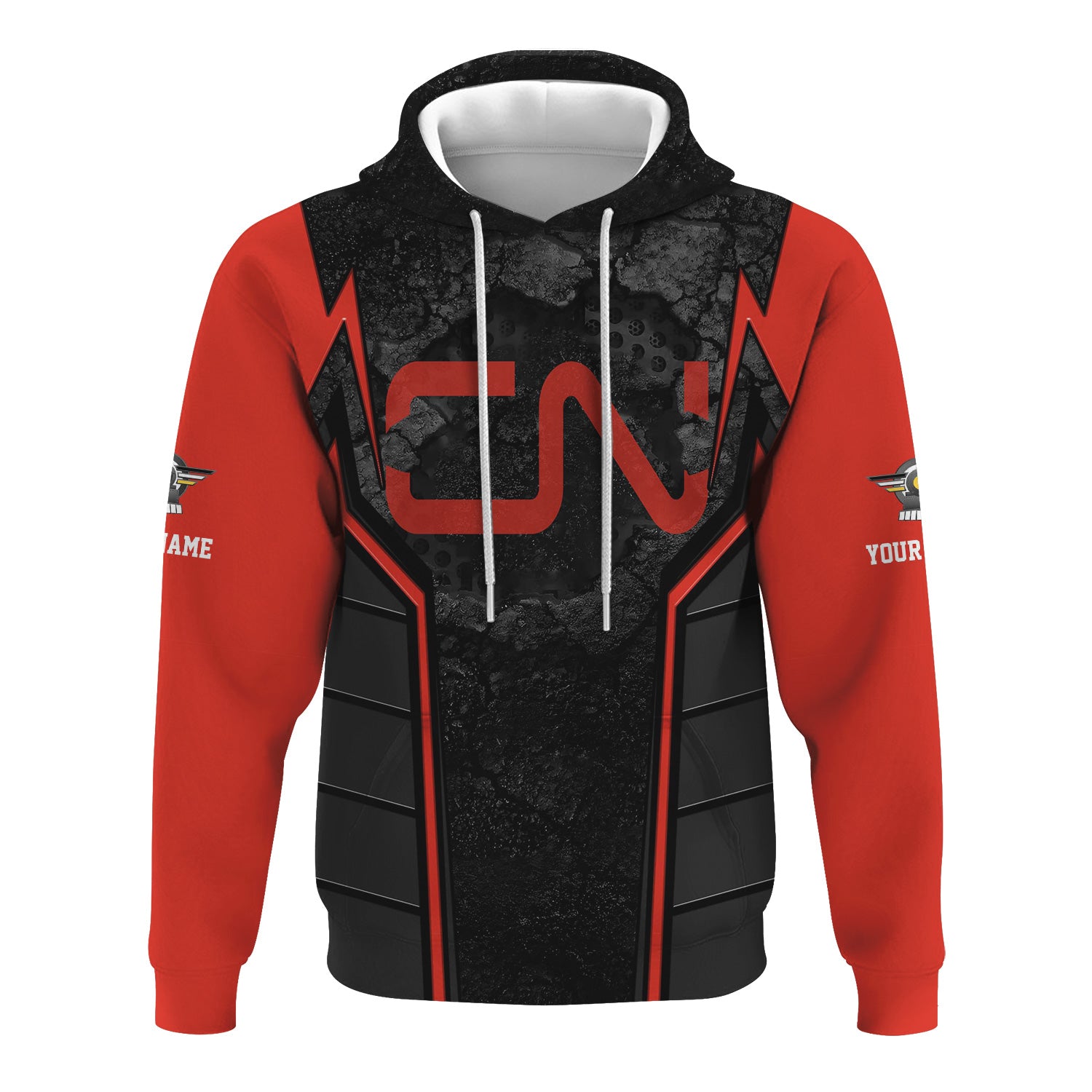 Railspirit Personalized Canadian National Railroad Hoodie Cracked Metal Design Train Zip Up Hoodie for Rail Enthusiasts