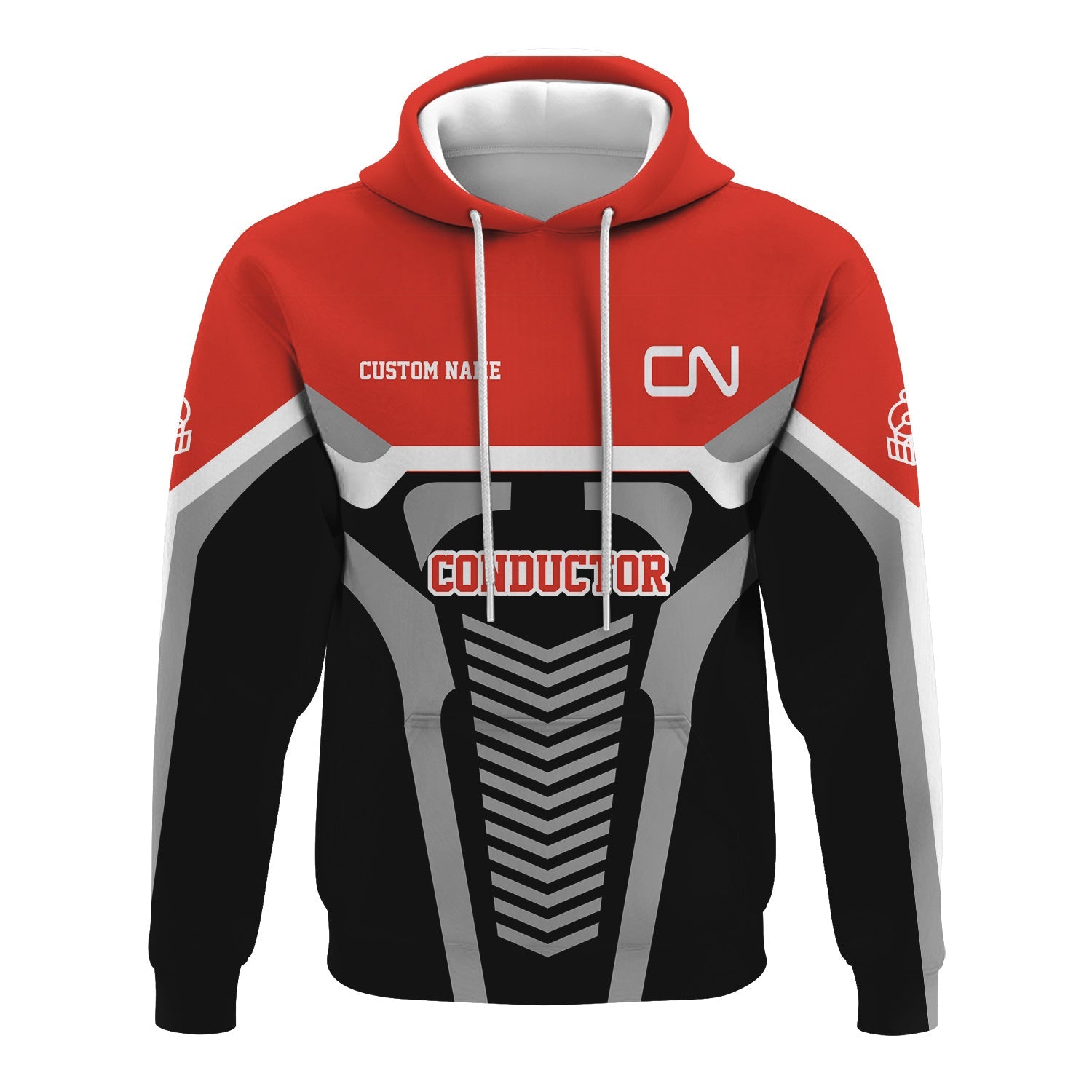 Railspirit Personalized Canadian National Railroad Hoodie Track-Inspired with Custom Job Position Train Zip Up Hoodie