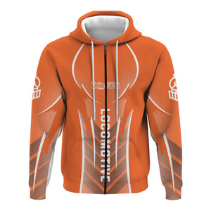 Railspirit Personalized Wheeling And Lake Erie Railroad Hoodie Striking Line Style Train Zip Up Hoodie For Locomotive Lovers