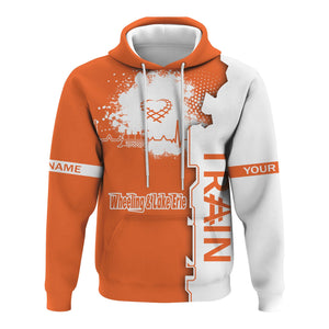 Railspirit Personalized Wheeling And Lake Erie Railroad Hoodie Engine Heartbeat and Track Love Style Zip Up Hoodie Gift Idea For Train Lovers