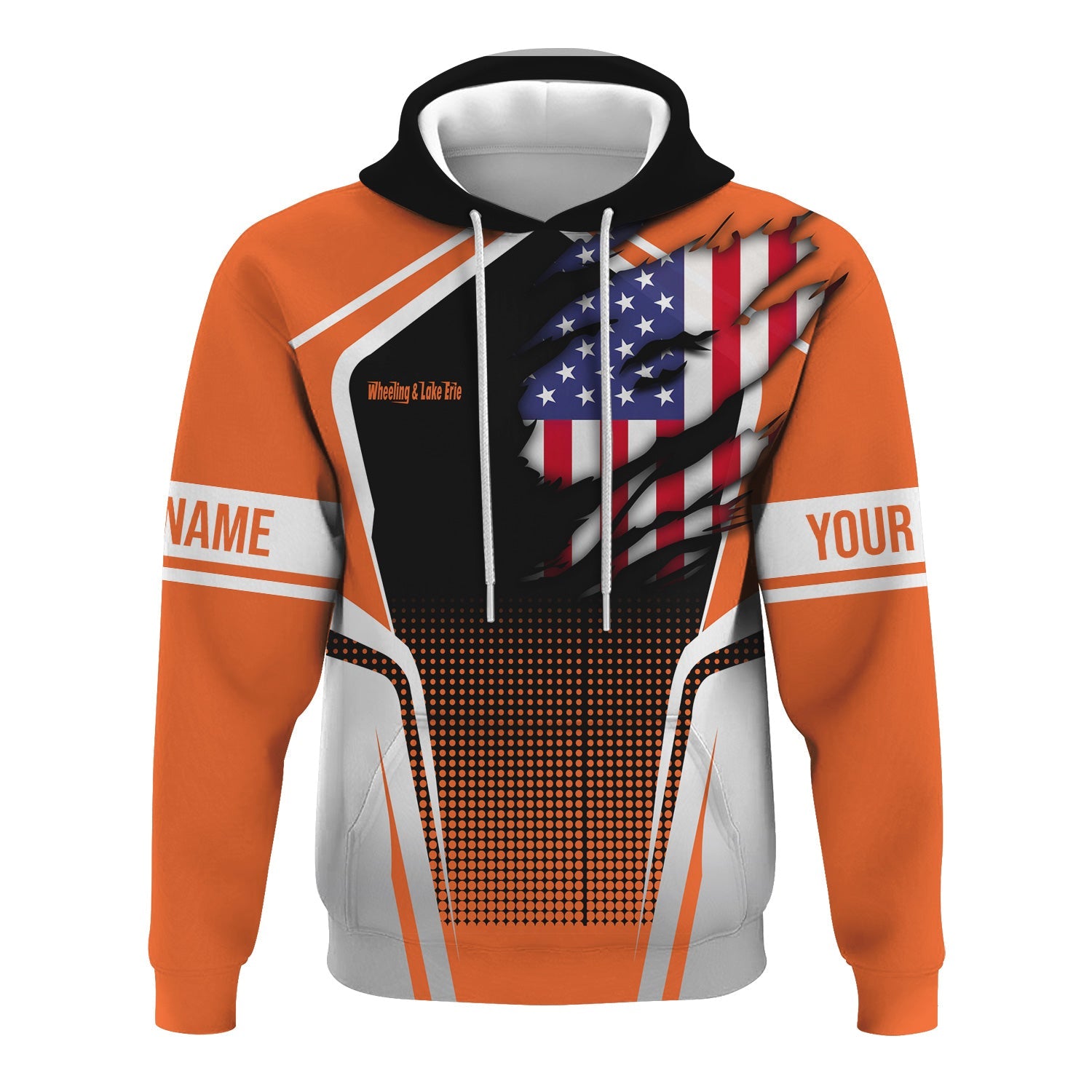 Railspirit Personalized Wheeling And Lake Erie Railroad Hoodie American Eagle Vintage Train Zip Up Hoodie