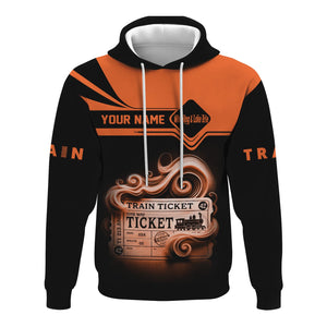 Railspirit Custom Name Wheeling And Lake Erie Railroad Hoodie American Train Ticket Printed Zip Hoodie