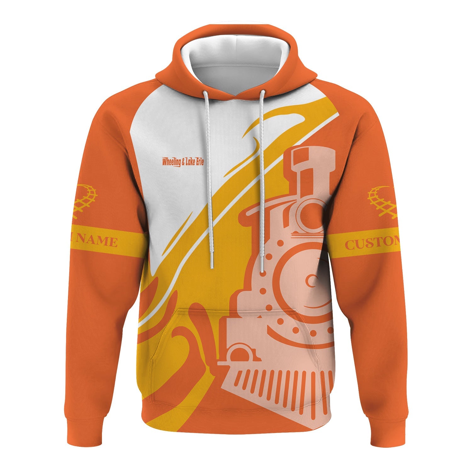 Railspirit Personalized Wheeling And Lake Erie Railroad Hoodie Flame-Inspired Style Zip Up Hoodie Gift Idea For Train Lovers