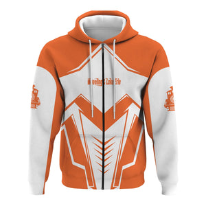 Railspirit Personalized Wheeling And Lake Erie Railroad Hoodie Railway Trainspotter Style Zip Up Hoodie Gift Idea For Foamers