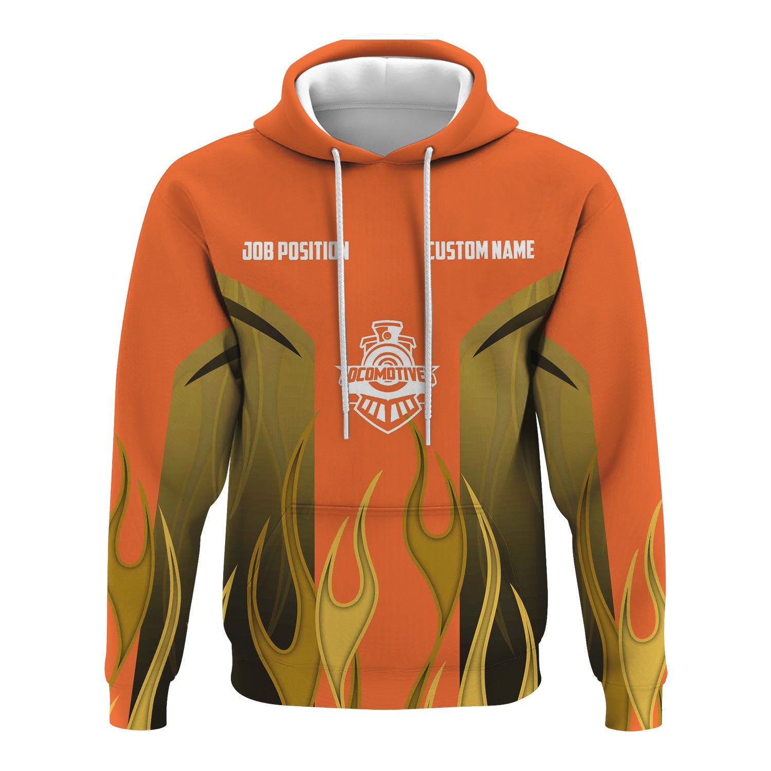 Railspirit Custom Name and Job Title Wheeling And Lake Erie Railroad Hoodie Flame Graphic Train Zip Up Hoodie
