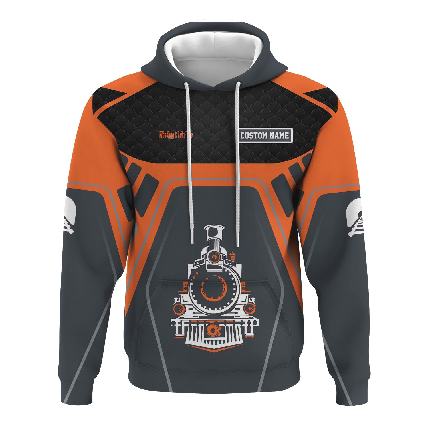 Railspirit Personalized Wheeling And Lake Erie Railroad Hoodie Steam Locomotive Engine Graphic Train Zip Up Hoodie All Over Print