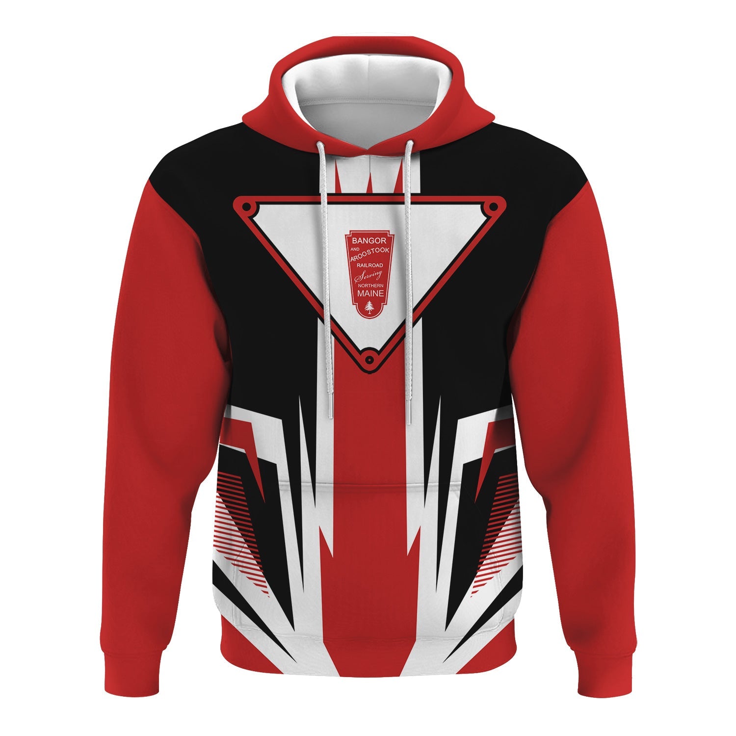 Railspirit Bangor And Aroostook Railroad Hoodie Bold Graphic Style All Over Printed Zip Up Hoodie