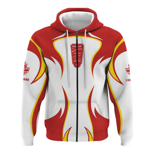 Railspirit Personalized Bangor And Aroostook Railroad Hoodie Distinctive Flame Style Zip Up Hoodie For Steam Engine Addict