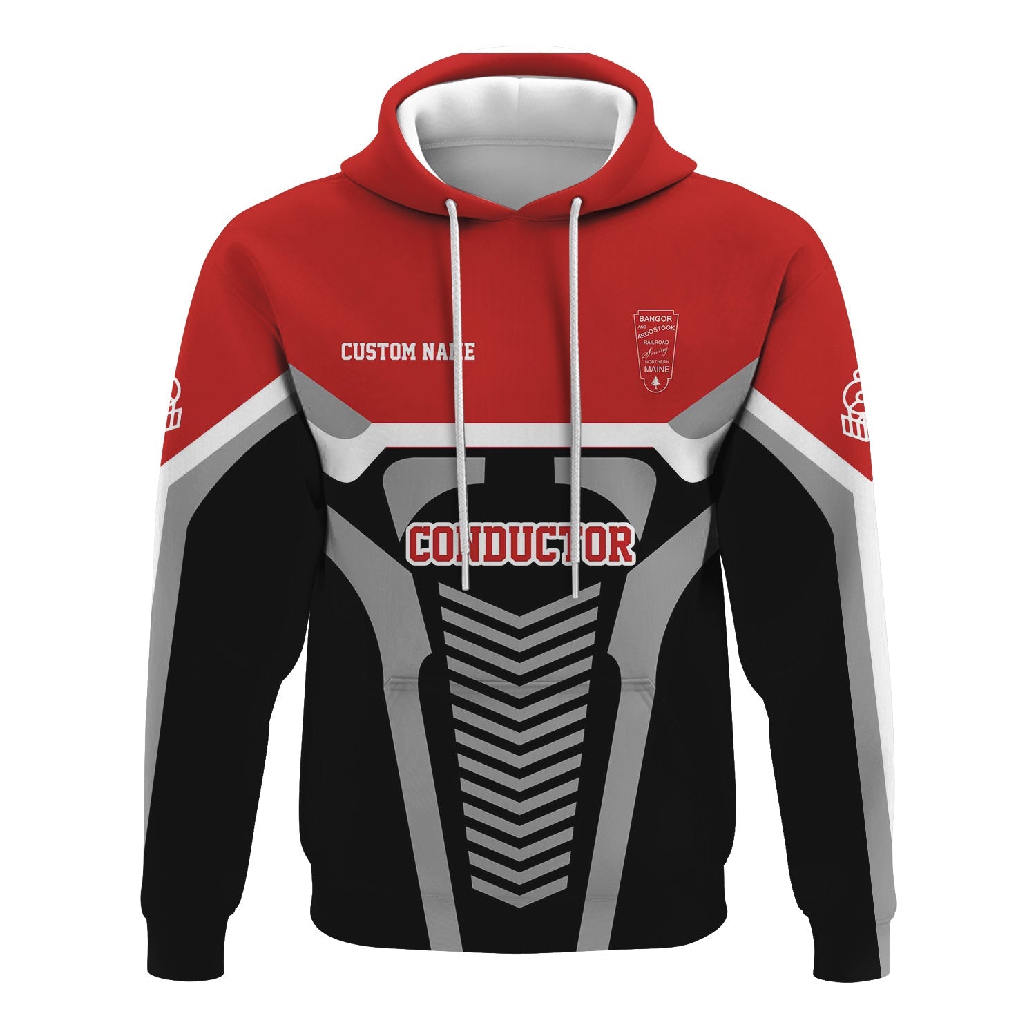 Railspirit Personalized Bangor And Aroostook Railroad Hoodie Track-Inspired with Custom Job Position Train Zip Up Hoodie