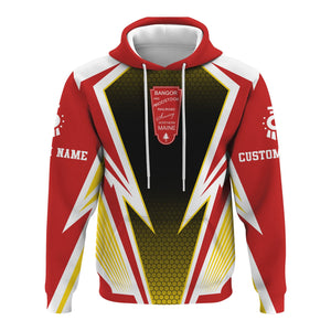 Railspirit Personalized Bangor And Aroostook Railroad Hoodie Lightning Graphic Style Zip Up Hoodie Gift Idea For Train Lover