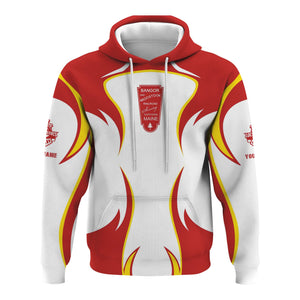 Railspirit Personalized Bangor And Aroostook Railroad Hoodie Distinctive Flame Style Zip Up Hoodie For Steam Engine Addict