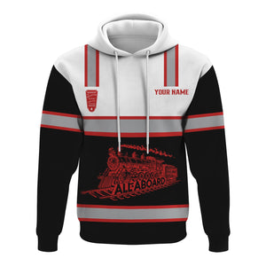 Railspirit Custom Name Bangor And Aroostook Railroad Hoodie Eat Train Sleep Repeat Printed Train Zip Hoodie