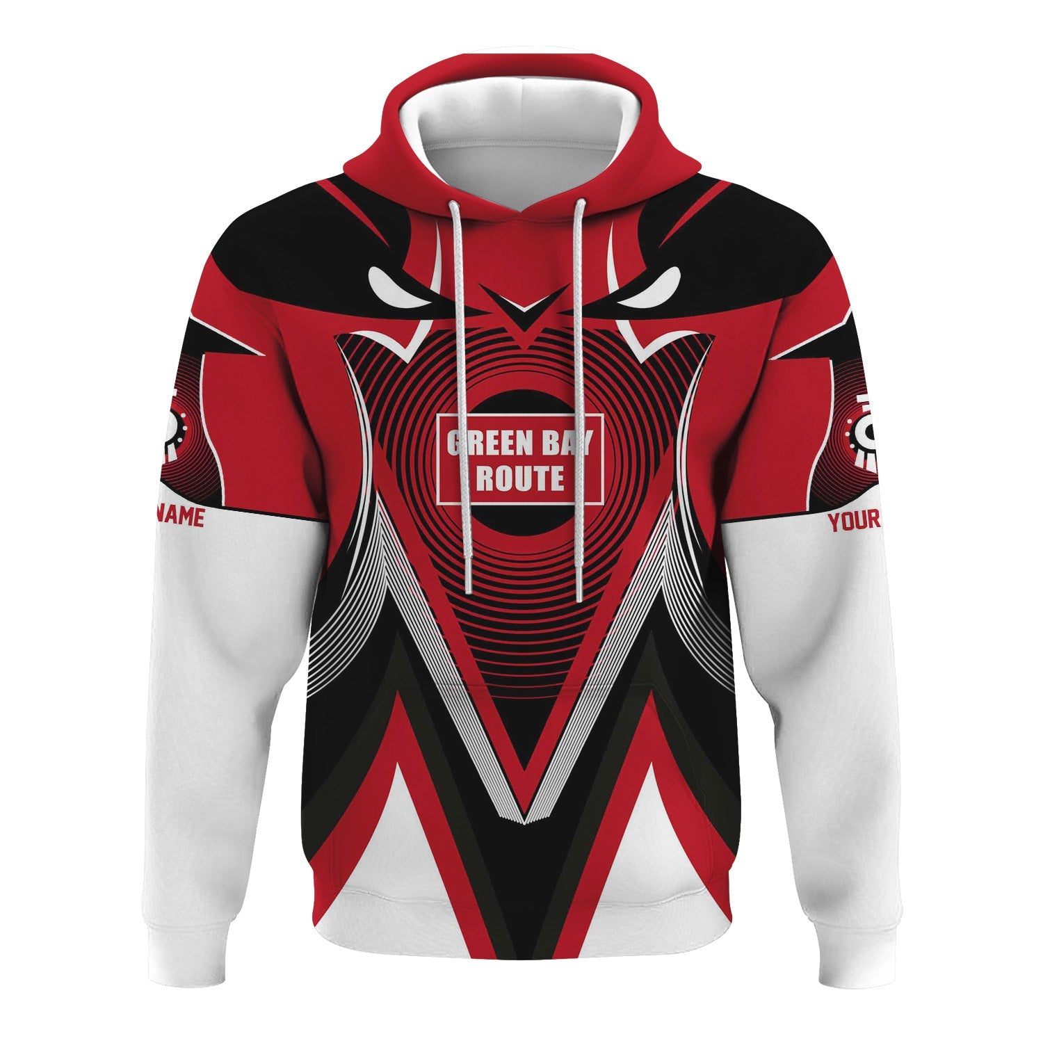 Railspirit Personalized Green Bay & Western Railroad Hoodie Vibrant Graphic Pattern Zip Up Hoodie For Train Enthusiasts