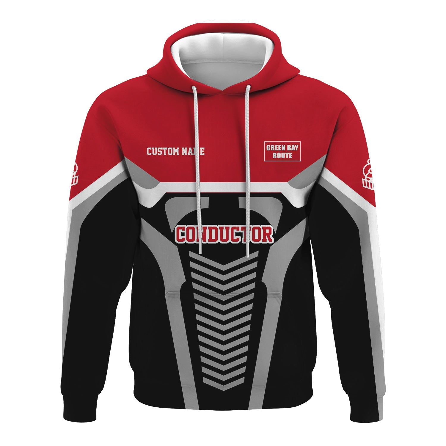 Railspirit Personalized Green Bay & Western Railroad Hoodie Track-Inspired with Custom Job Position Train Zip Up Hoodie