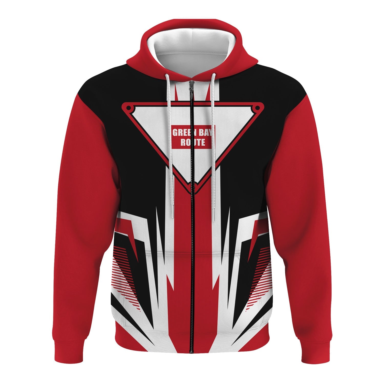 Railspirit Green Bay & Western Railroad Hoodie Bold Graphic Style All Over Printed Zip Up Hoodie