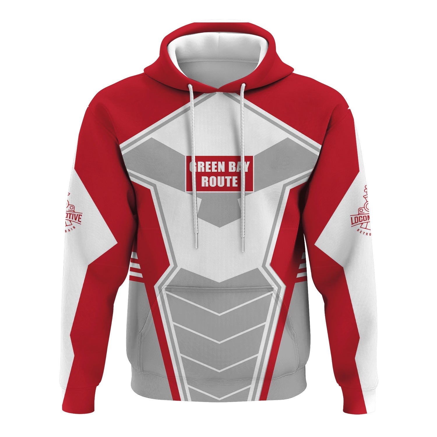 Railspirit Personalized Green Bay & Western Railroad Hoodie Engine-Inspired Style Train Zip Up Hoodie for Railroad Fanatic