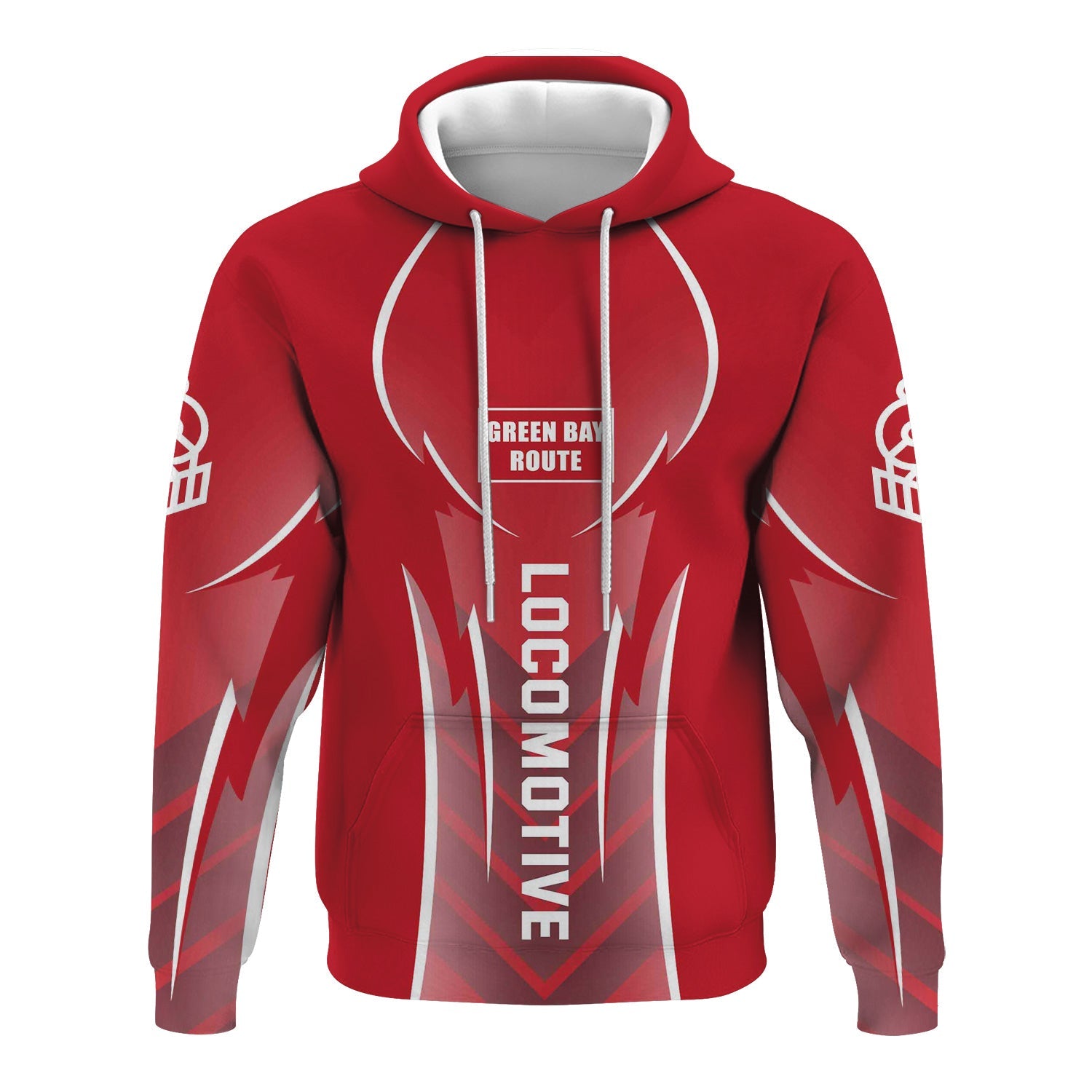 Railspirit Personalized Green Bay & Western Railroad Hoodie Striking Line Style Train Zip Up Hoodie For Locomotive Lovers