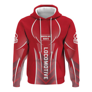 Railspirit Personalized Green Bay & Western Railroad Hoodie Striking Line Style Train Zip Up Hoodie For Locomotive Lovers