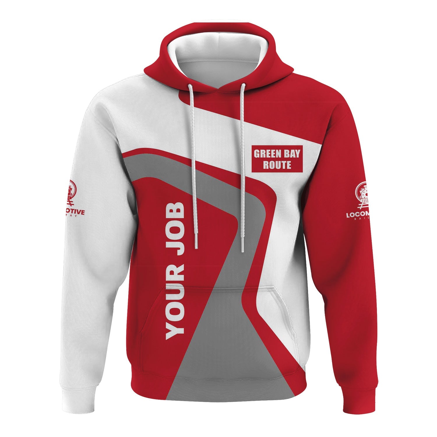 Railspirit Personalized Green Bay & Western Railroad Hoodie Unique Design with Custom Job Position Train Zip Up Hoodie