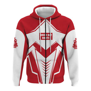 Railspirit Personalized Green Bay & Western Railroad Hoodie Railway Trainspotter Style Zip Up Hoodie Gift Idea For Foamers