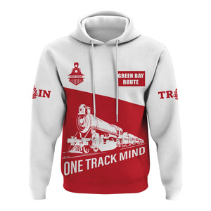 Railspirit Custom Name Green Bay & Western Railroad Hoodie One Track Mind Printed Zip Hoodie