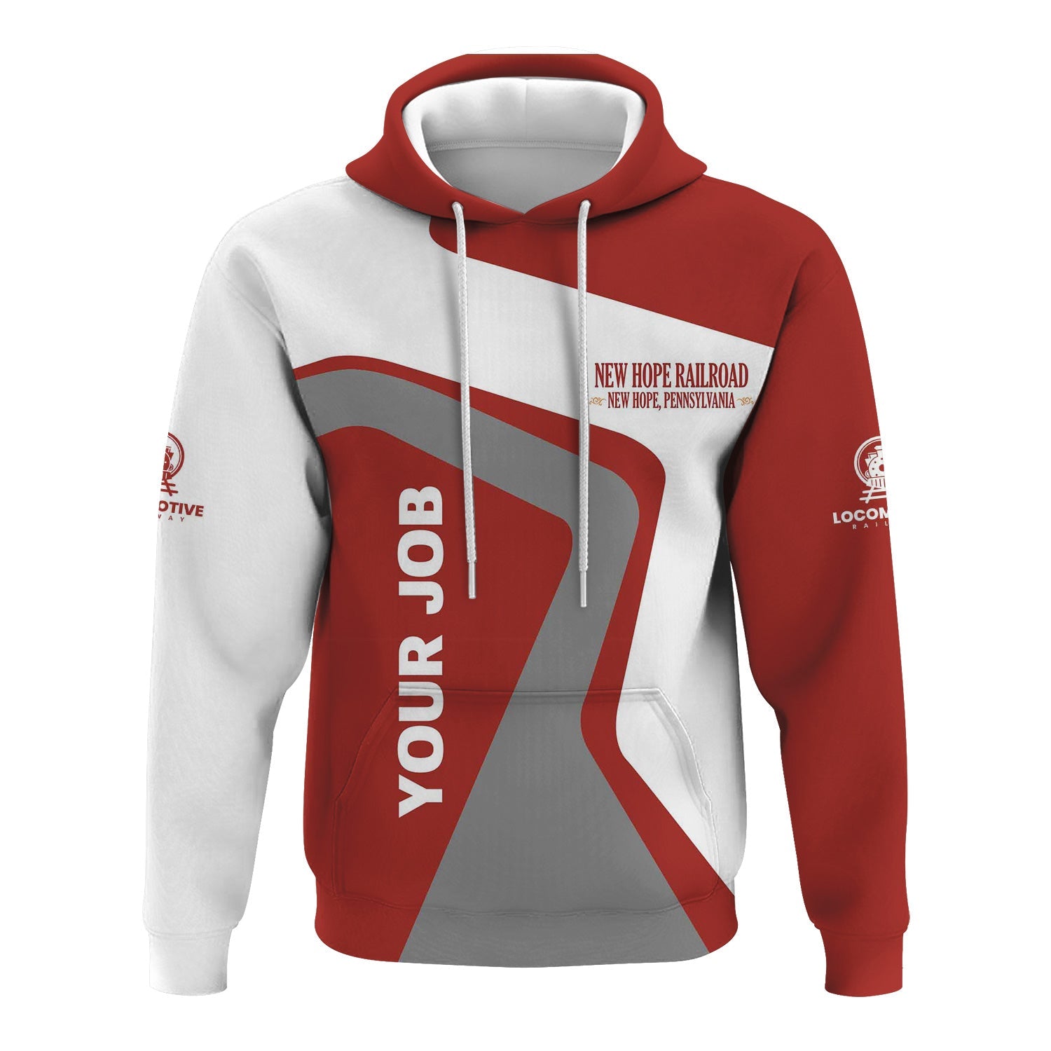 Railspirit Personalized New Hope Railroad Hoodie Unique Design with Custom Job Position Train Zip Up Hoodie