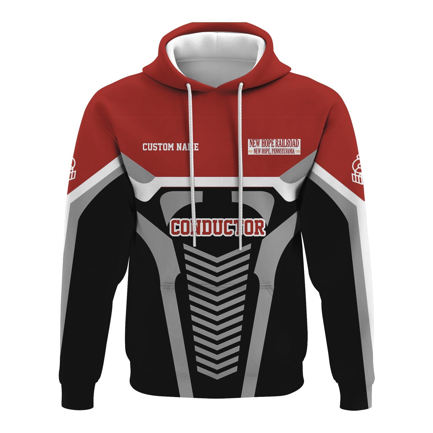 Railspirit Personalized New Hope Railroad Hoodie Track-Inspired with Custom Job Position Train Zip Up Hoodie