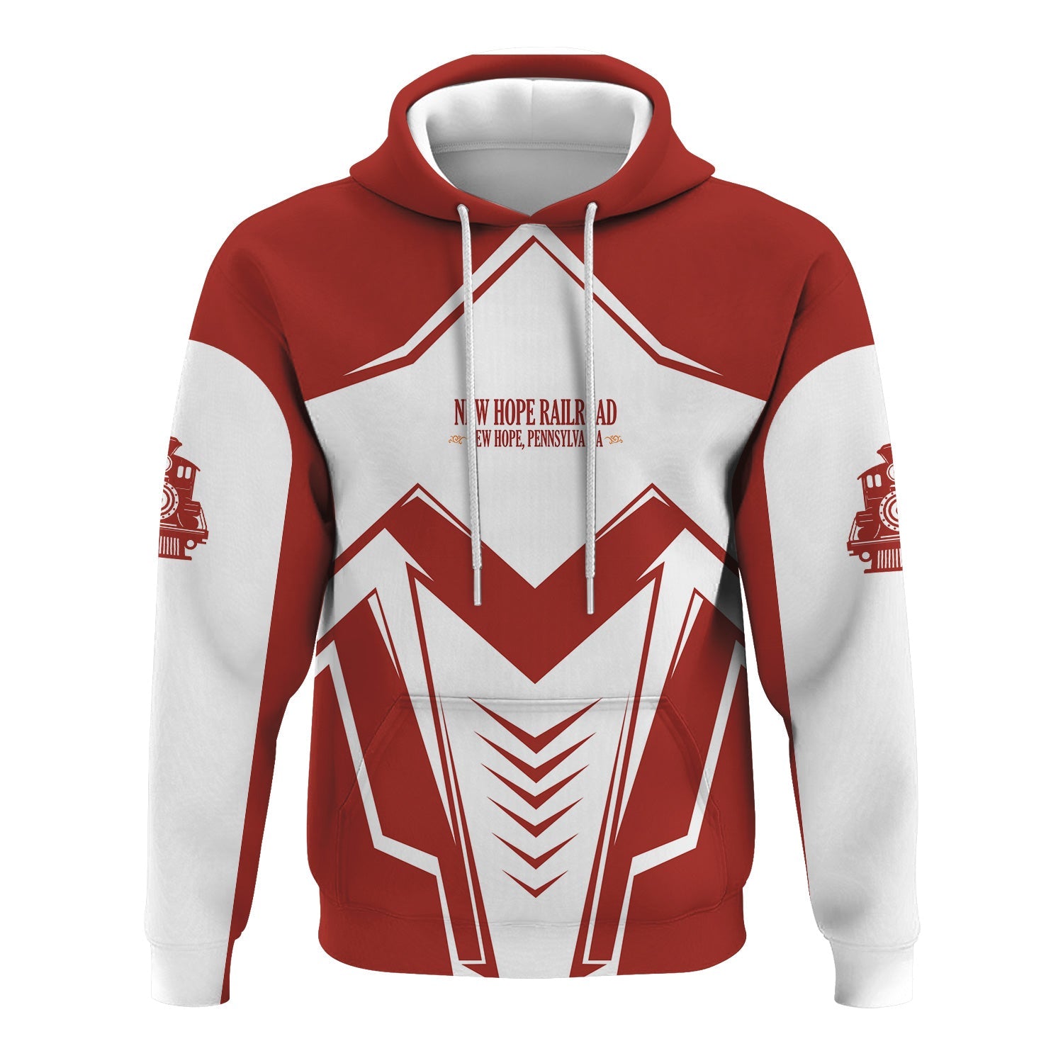 Railspirit Personalized New Hope Railroad Hoodie Railway Trainspotter Style Zip Up Hoodie Gift Idea For Foamers