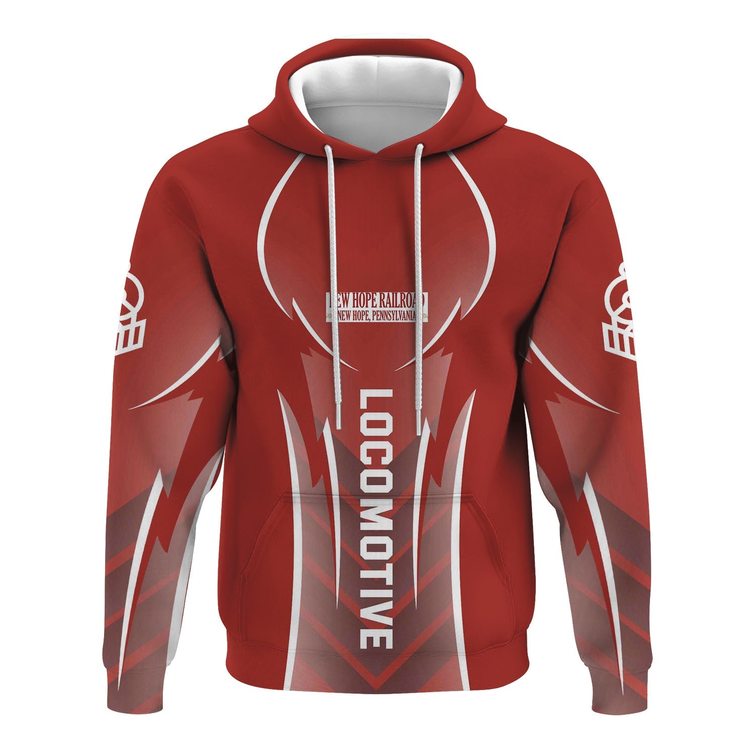 Railspirit Personalized New Hope Railroad Hoodie Striking Line Style Train Zip Up Hoodie For Locomotive Lovers