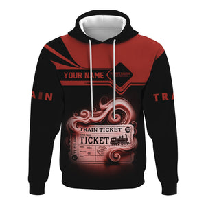 Railspirit Custom Name New Hope Railroad Hoodie American Train Ticket Printed Zip Hoodie