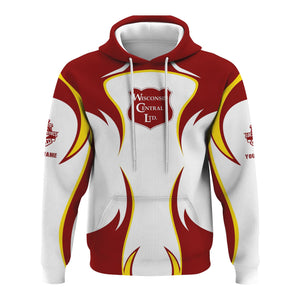 Railspirit Personalized Wisconsin Central Ltd Railroad Hoodie Distinctive Flame Style Zip Up Hoodie For Steam Engine Addict