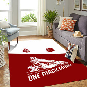 Railspirit Personalized Wisconsin Central Ltd Railroad Area Rug One Track Mind Train Rug Gift Idea For Train Lover
