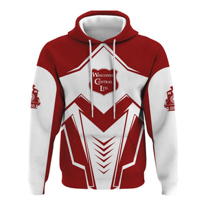 Railspirit Personalized Wisconsin Central Ltd Railroad Hoodie Railway Trainspotter Style Zip Up Hoodie Gift Idea For Foamers