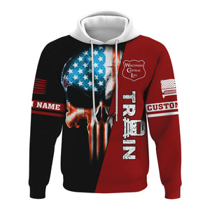 Railspirit Personalized Wisconsin Central Ltd Railroad Hoodie Train Skull American Flag Zip Up Hoodie All Over Print