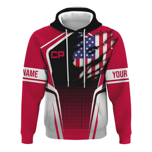 Railspirit Personalized Canadian Pacific Railroad Hoodie American Eagle Vintage Train Zip Up Hoodie