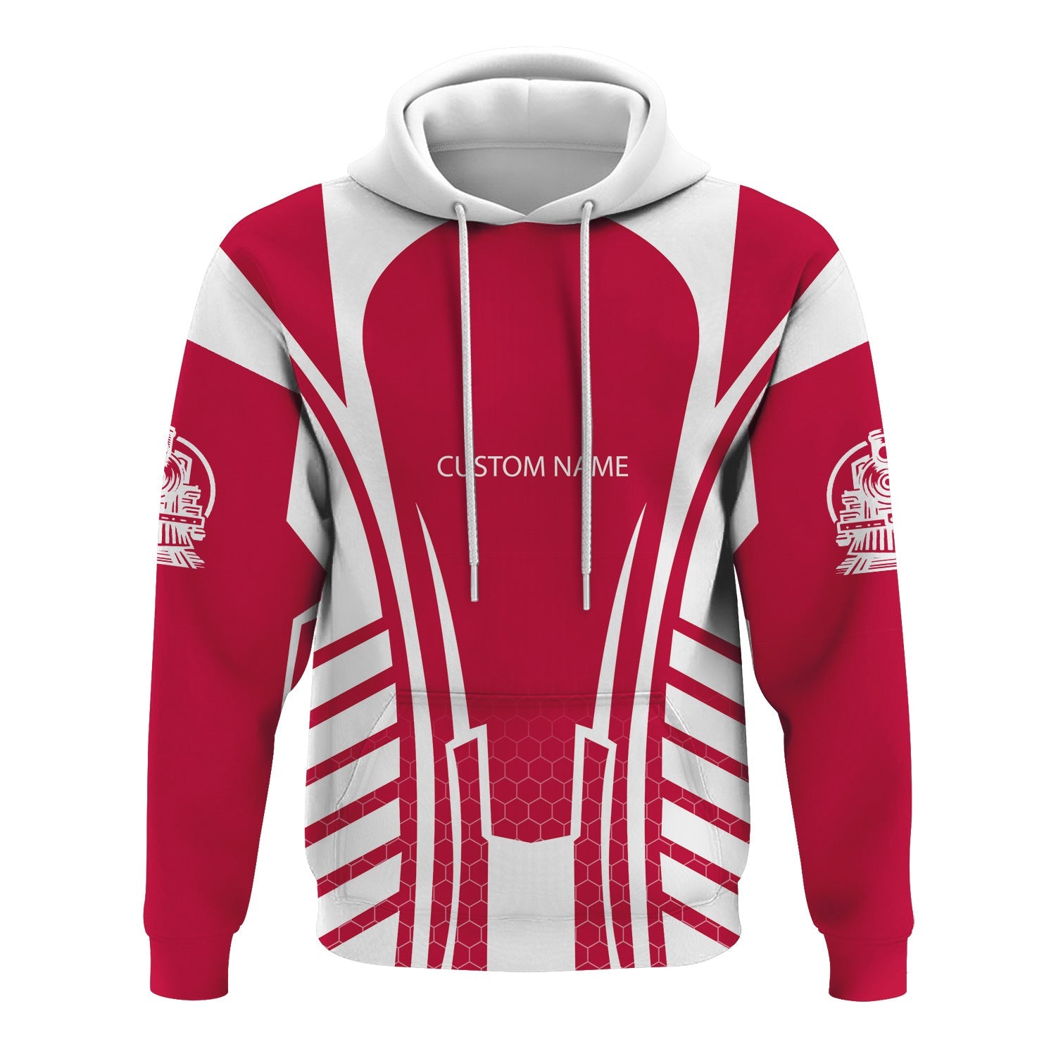 Railspirit Personalized Canadian Pacific Railroad Hoodie Striped Railroad Style Train Zip Up Hoodie All Over Print