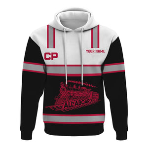 Railspirit Custom Name Canadian Pacific Railroad Hoodie Eat Train Sleep Repeat Printed Train Zip Hoodie