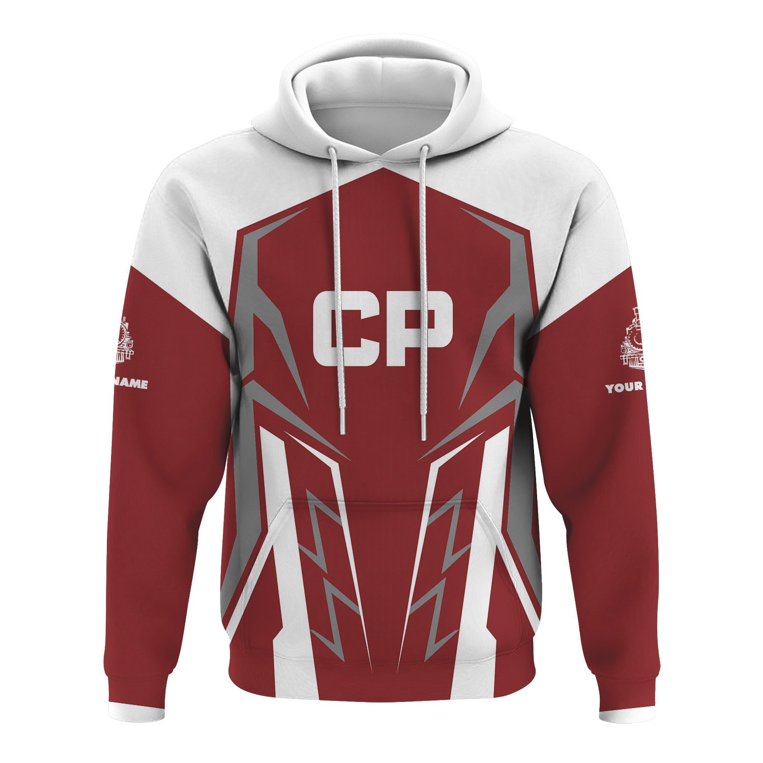 Railspirit Personalized Canadian Pacific Railroad Hoodie Futuristic Design with Custom Job Train Zip Up Hoodie